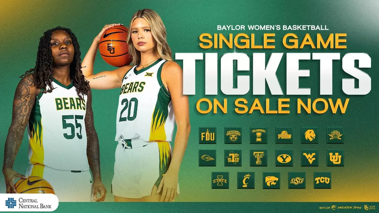 Baylor Bears women's basketball: single-game ticket announcement featuring two players