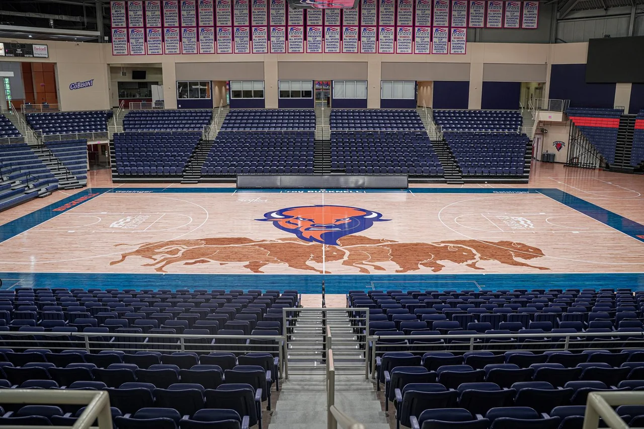 Bucknell Bison women's basketball: interior view of the home basketball court and seating