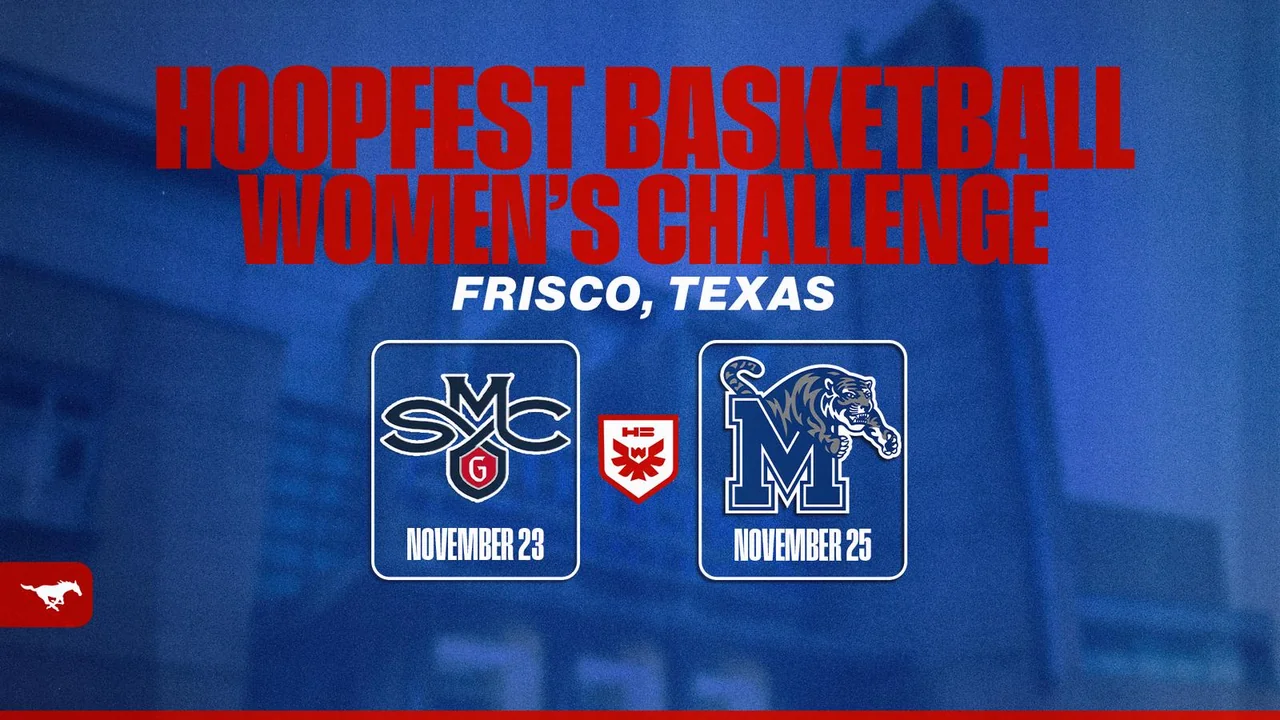 SMU Mustangs women's basketball: Hoopfest Basketball ticket announcement graphic
